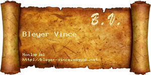 Bleyer Vince névjegykártya